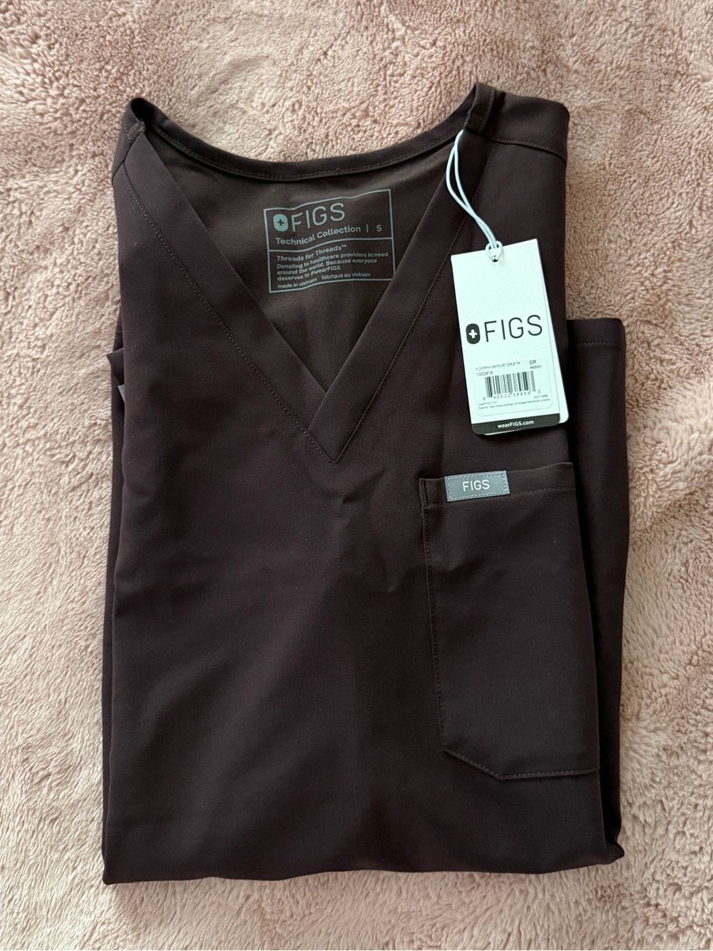 Figs Espresso Catarina Scrub Top